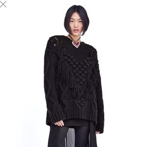Zara Fringe PomPom Sweater
